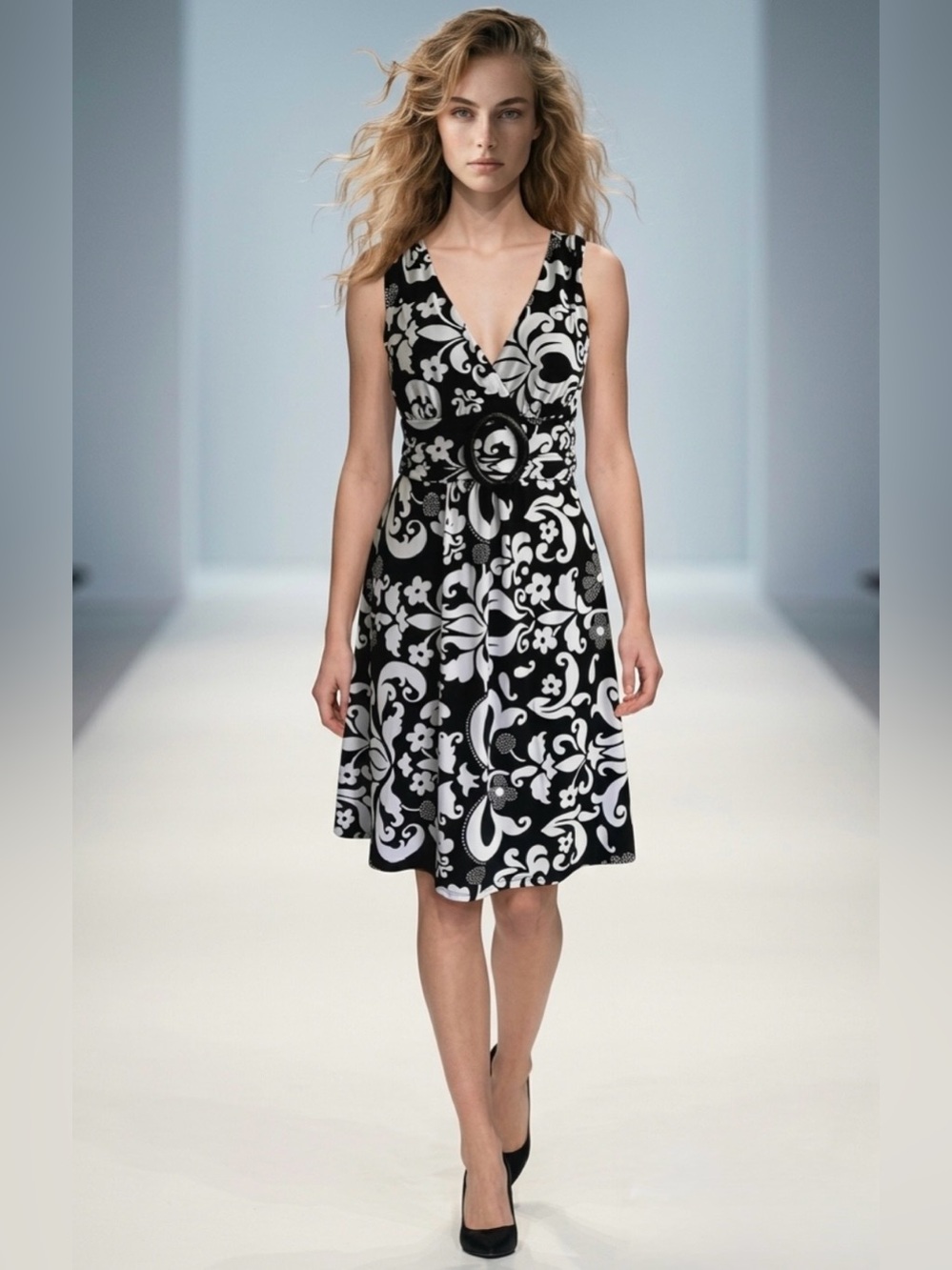 2 for $30 | Black & White Floral Dress - Picture 10 of 16